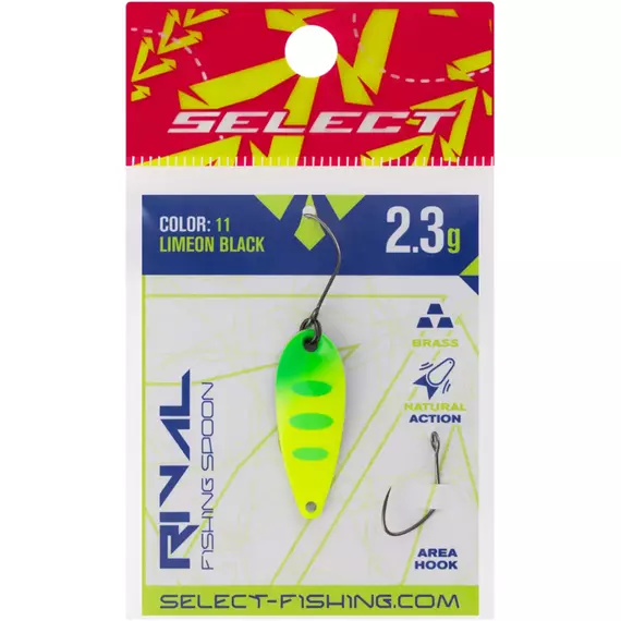 Блешня Select Rival 2.3g 30mm #11 LimeON Black, Вага блешні: 2.3, Колір блешні: #11 LimeON Black, фото , изображение 2